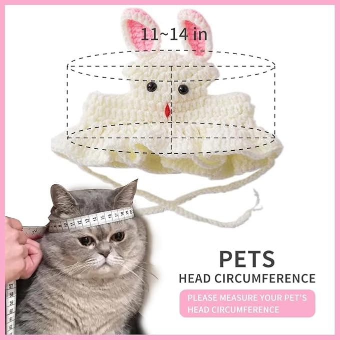 Cat Hat for Cats, Pet Cute Halloween Christmas Party Costume Accessories Headwear Comfortable for Puppy Cat Kitten Pet Puppies 11-14" Pet Hat (White)