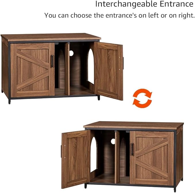 unipaws Top Opening Cat Litter Box Enclosure, Friendly to Elderly People, Waist or Keen Problem People, XL Extra Large Cat Box Furniture