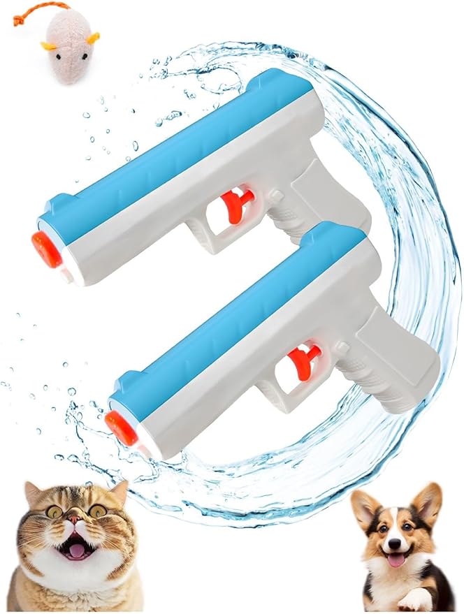 Squirt Spray for Cats Dogs Training, Cat Deterrent, Water Spray Pistols for Dogs Cats Pets Training, Adults Size, 2 Pack, [Upgraded v3.0]