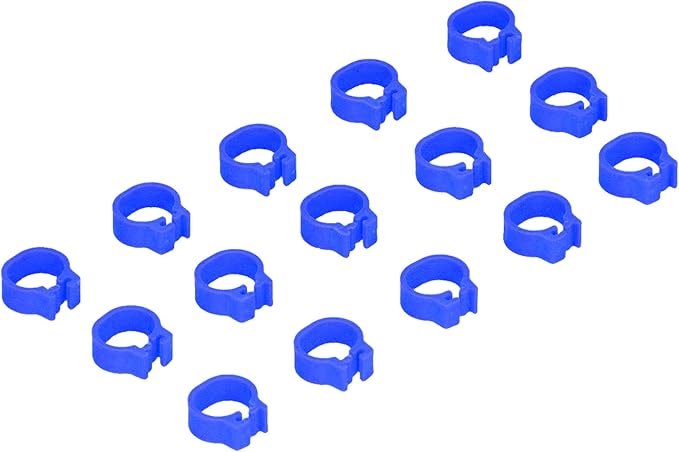 Fydun 100PCS S Leg Rings, 8mm Pigeons Identification Poultry Plastic Bird Foot Clip Pool Vacuum Hoses Bands No Words SuppliesOrange Health Supplies Band for Identify Orange (Dark Blue)