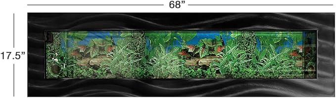 Aussie Aquariums 3.0 Wall Mounted Fish Tank Kit with LED Lighting, Built-in Filter System, Modern Space-Saving Design, Complete Accessories Set (Panoramic, Black)