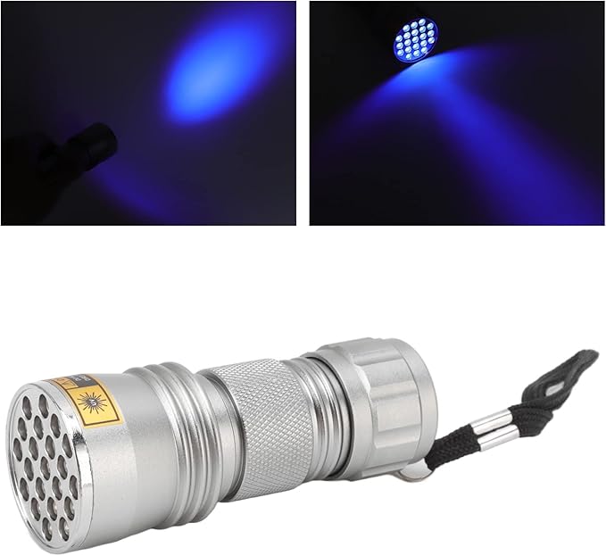 Pilipane Black Light,Black Light Flashlight 21 LED 395nmFlashlight, MiniFlashlight for Dog Cat Urine, Dry Dirt, Bed gogga Detector, Odor elim inator