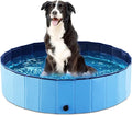 Jasonwell Foldable Dog Pool Collapsible Hard Plastic Dog Swimming Pool Portable Kiddie Pool Pet Pool Doggie Wading Pool Bath Tub for Puppy Small Medium Large Dogs Cats and Kids 32" PP Blue