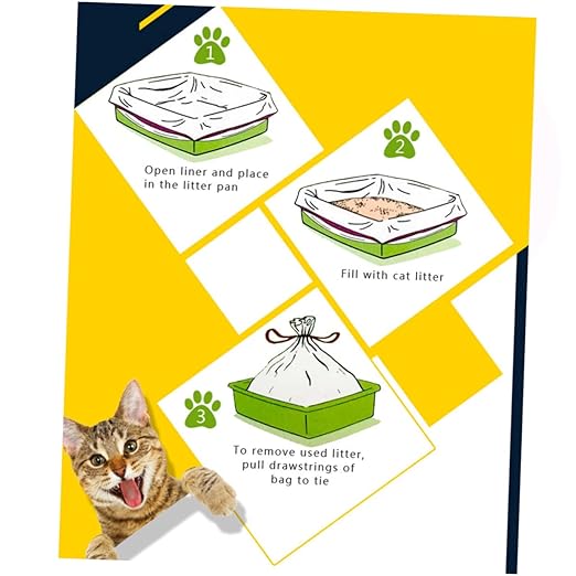 MERRYHAPY 7pcs Cat Litter Bag Thickened Cat Litter Box Cleaning Pouches for Easy Waste Removal