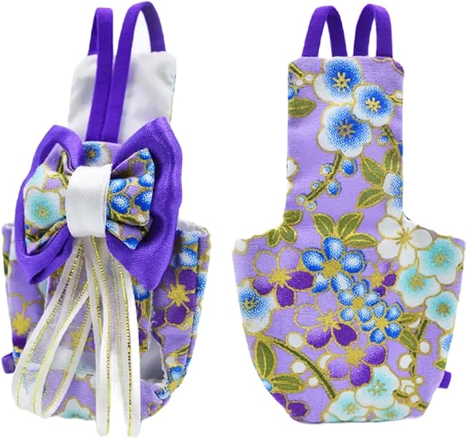 Bird Flight Suits Diapers, Parrot Flight Suits Diapers for Monk Parakeets, Cockatiels Flight Suits, Parrot Clothes, Bird Training Nappy Suit Liners Clothes (M, Purple-B)