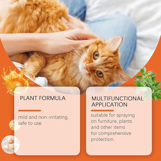 Cat Deterrent Spray for Indoor and Outdoor, Safe Indoor & Outdoor Deterrent for Furniture & Carpet Protection, Natural Anti-Scratch Spray for Cats, for Sofa, Rugs, Chairs,100ML| 3.4oz