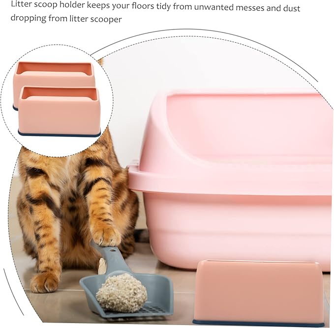 Mikikit 2pcs Pet Litter Scoop Holders Washable Storage Stands for Litter Shovels Convenient and Compact Design for Easy -up