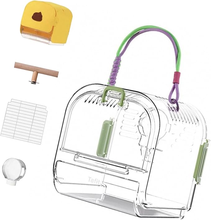 Light Weight Pet Carriers Transparents Portable Bird Cage with Removable Tray for Budgies and Small Birds Travel Cage with