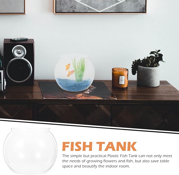 Plastic Bubble Bowl Goldfish Bowl 3 Gallon Fish Tank Glass Hydroponic Globe Flower Vase Centerpiece s Fish Tank Clear Desk Top Decor Fish Keeper Office Turtle Hydroponics The Pet