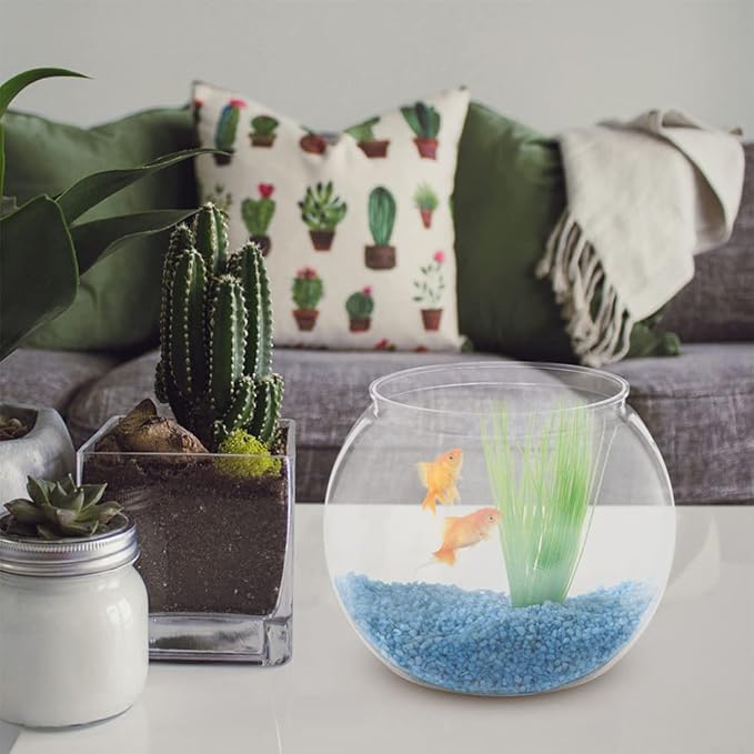 Plastic Fish Bowl Vases Small Aquarium Tank Bubble Bowl Round Bowl Terrarium Globe Flower Vase for Candy Drinks Carnival Games Prizes Centerpieces and Party Decoration