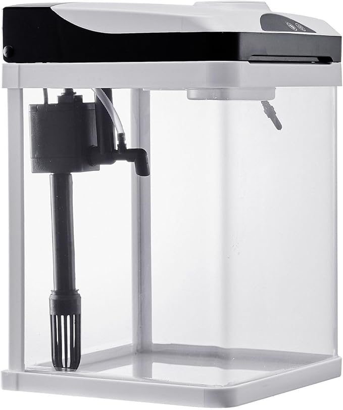 2 Gallon Fish Tank Aquarium LED Smart Square Glass 7 Color Self Cleaning Starter Kit