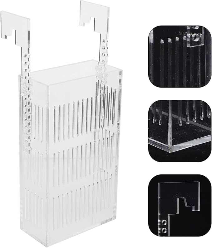 Fish Breeding Box Separator Acrylic Incubator for Betta Guppy Easy to Install Hanging Design Safe Isolation Tank for Fish and Eggs