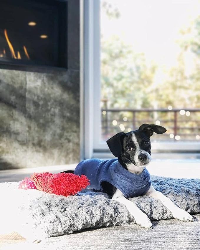 Gooby Stretch Fleece Vest Dog Sweater - Indigo Blue, X-Small - Warm Pullover Super Stretchy Fleece Dog Jacket for Small to Large Dogs