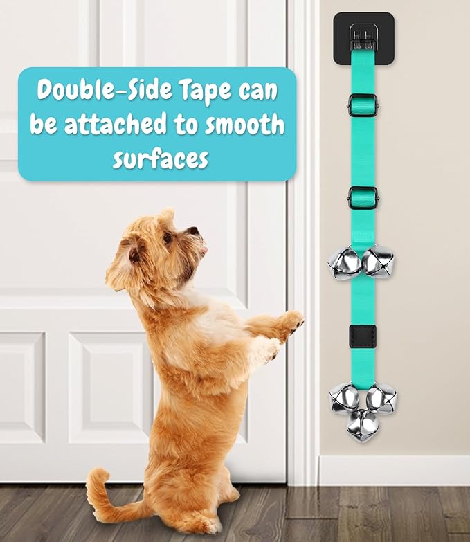 COOYOO 2 Pack Dog Doorbells, Adjustable Potty Training Dog Bells, Upgraded for Training Your Puppy The Easy Way, Premium Quality Housetraining Hanging Bell-5 Extra Large Loud 1.5 DoorBells