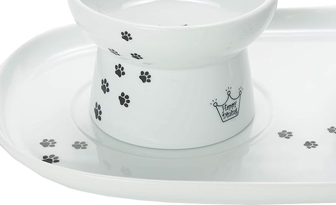 Necoichi Raised Cat Bowl Dining Tray (Bowl Set with Dining Tray)
