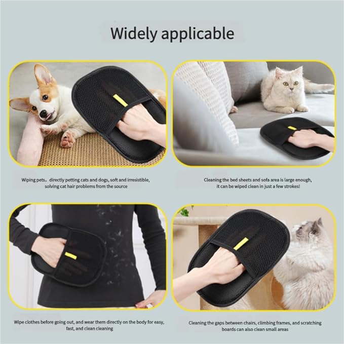 4Valley Electrostatic Pet Hair Removal Glove – Reusable Dog & Cat Hair Remover for Furniture, Couch, Carpet, Clothes, Car Seats & Pet Beds – Washable Static Fur Cleaning Glove