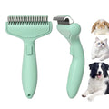 Dog & Cat Brush, Deshedding Brush with Easy Release Button, Premium Grooming Tool for Shed Control & Undercoat Removal, Ideal for Long/Short Haired Pets (Mint Green)