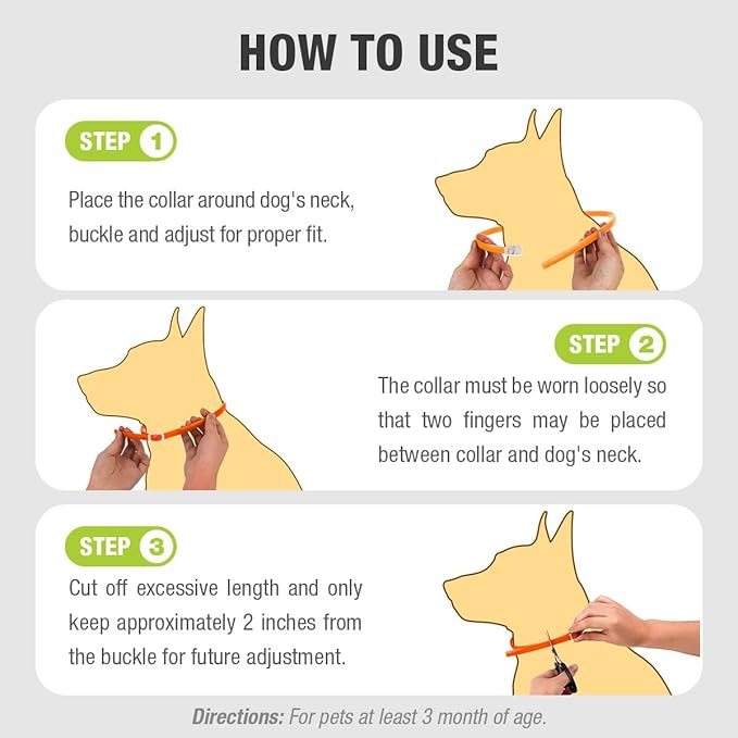 EcoVenger Flea Collars for Dogs & Cats - Flea & Tick Repellent 2-Pack Orange. Built-in Pant-Based Formula Strong Repellency Slow Release, Lasting Protection, Pleasant Aroma, Waterproof