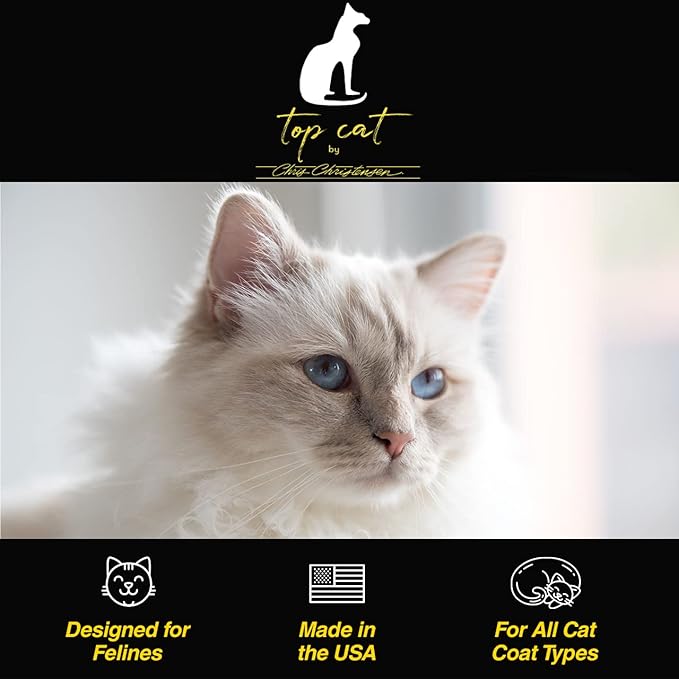 Chris Christensen Top Cat Clarifying Shampoo for Cats, Groom Like a Professional, Gently Removes Dirt & Oils, Great for All Coat Types, Made in USA, 16 oz