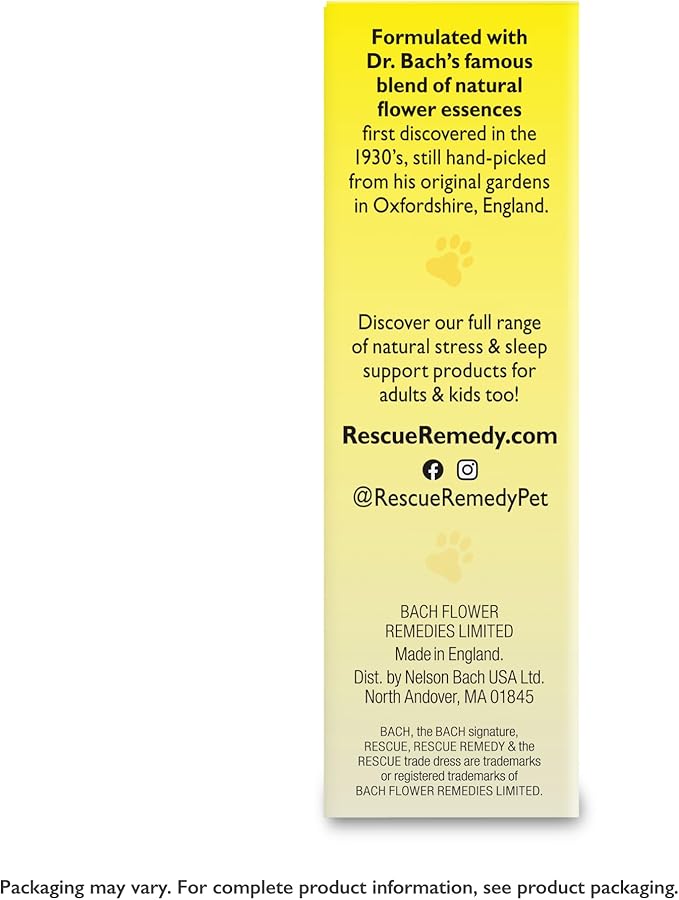 Rescue Remedy Pet Dropper for Cats - 10 mL - Stress & Tension Support for Cats with Bach Natural Flower Essences - Sedative-Free, Homeopathic Liquid Formula - For All Breeds, Ages & Weights
