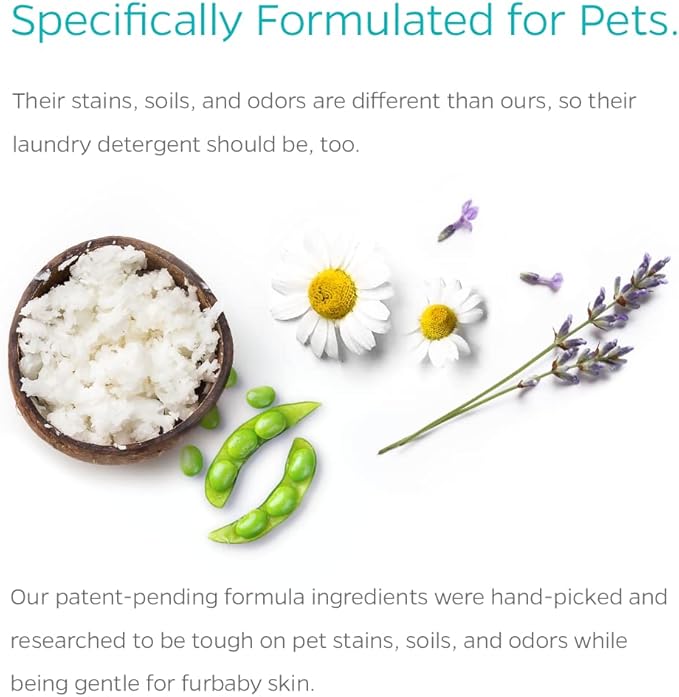 Pet Parents® PetTergent®, Enzymatic Pet Laundry Detergent, 32 oz 32 Loads Pet Stain Remover & Pet Odor Eliminator, Laundry Detergent for Pets (Calming, 32 oz) (Pack of 2)
