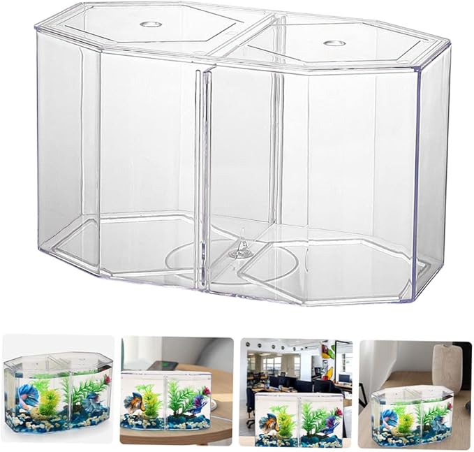 POPETPOP Professional Multi-Function Breeding Tank Transparent Isolation Box for Betta Fish Easy to Clean Install Household Incubation Box Material for Fish Fry