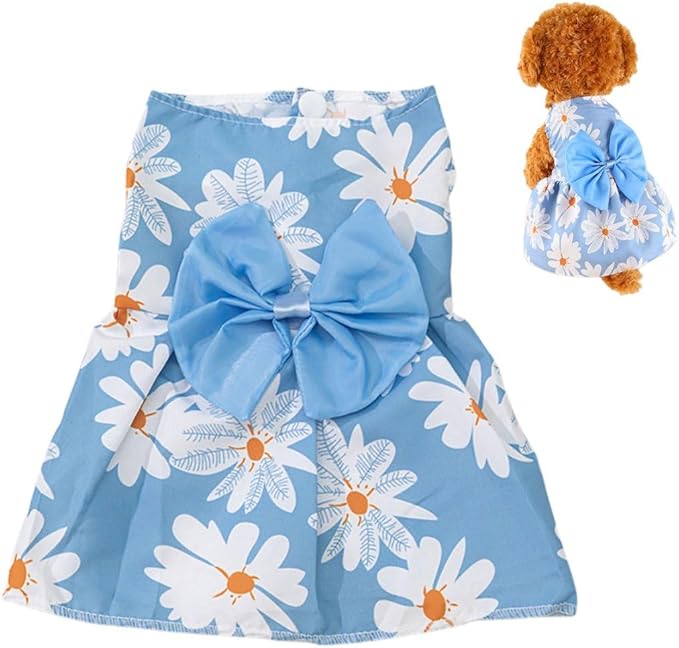 Dog Dress,1PC Dog Dresses with Cute Bowknot,Summer Dogs Clothes Pet Princess Dresses for Chihuahua Yorkies Puppies Cat Outfit
