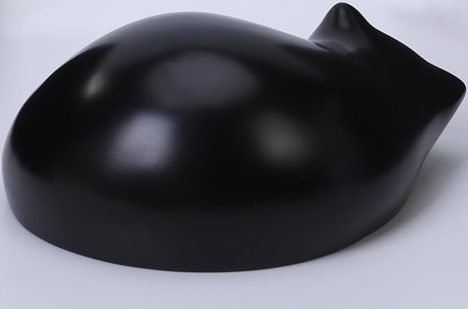 Pet Cat Urns for Ashes, Sleeping Resin Cremation Animal Urn and Sealed Bag, Decorative Memorial, Fur Keepsake, Ashes Necklace, Keychain, Inkless Paw Print Kit, Picture Frames, Sympathy Cards(Black)