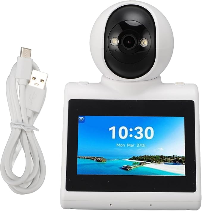 Two Way Video Calling Camera with 4.3 HD Screen, 1080P 2MP Indoor Home Nanny Camera Baby Elder Dog Pet Camera with AI Voice Function, Smart Security Camera Monitor