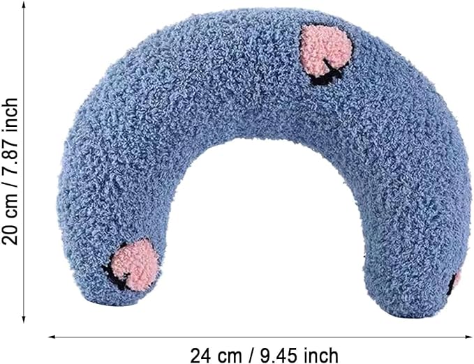 Calming Pillow for Dogs, Soft Dog Bed Pillows Pet Neck Pillow, Dog Calming Pillows for Small Dogs Ultra Soft Fluffy Pet Calming Toy Half Donut Cuddler (H)