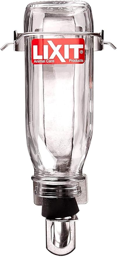 Lixit Heavy Duty Deluxe Glass Water Bottles for Birds, Dogs and Small Animals. (16oz Small Tube)