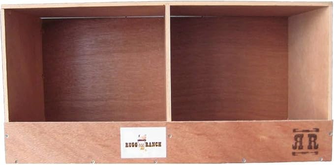 Rugged Ranch 2-Pack Duplex 24"x12"x12" Dual-Compartment Hen Nest Cubbies for 4 to 8 Hens - Wooden Chicken Coop Accessories for Interior Use, Furniture-Grade Wood, Easy Assembly