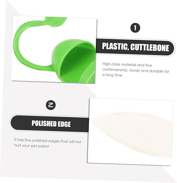 VANZACK 2sets Bird Feeding Watering Supplies Cuttlebone for Parakeet Budgie Food Snail Feeder Bird Bowl for Cage