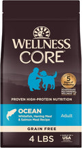 Wellness CORE Adult Dry Dog Food, Grain Free Kibble, Natural, High Protein, Chicken Free, Whitefish, Herring and Salmon Recipe, 4 lb Bag