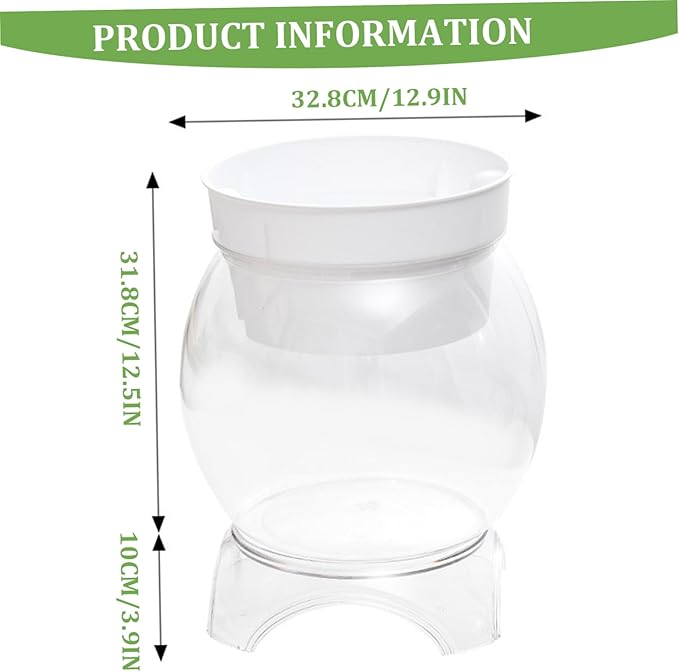 Aquaponic Fish Tank, 3-in-1 Clear Plastic Fish Bowl with Stand & Planter Healthy 5 Gallon Fishtank for Aquarium Plants, L Aquaponic Tank, Hydroponic, Small, Fishtank, Fis