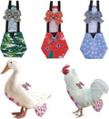 MANON ROSA Chicken Diapers Bantam Hens - Reusable 3-Piece Set with Bow Ties Poultry Nappies Washable Waterproof for Geese Pet Ducks Silkie (Graphic S)