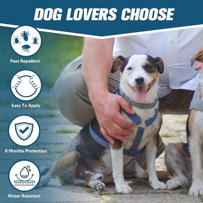 Flea Collar for Dogs, Flea and Tick Collar for Small Dogs, Dog Tick Collar, Dog Flea Collars, People/Pet/Plant Friendly - 2P