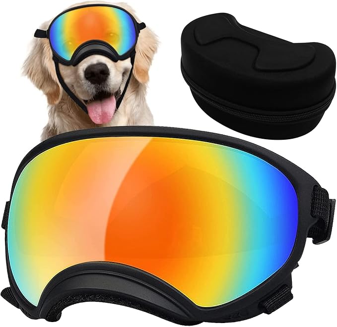 Pacify Dog Goggles for Large Dogs, UV Protection Dog Sunglasses with Adjustable Strap for Medium Large Dog Pet Glasses