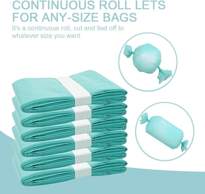 Cat Litter Pail Liner Refills Bags Compatible with Litter Champ Litter Pail, Lightly Scented, Green, 8 Count