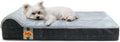 Laifug Orthopedic Memory Foam Dog Bed with Durable Water Proof Liner and Removable Washable Cover (Large (34"x22"x5.5"), Black Grid Gray)