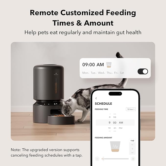 PETLIBRO Automatic Cat Feeder, 5G WiFi Automatic Dog Feeder with Freshness Preservation 5L + 6 Packs Pet Food Desiccant Bag Suitable Model PLAF001, PLAF101, PLAF005, PLAF006, PLAF103, PLAF203