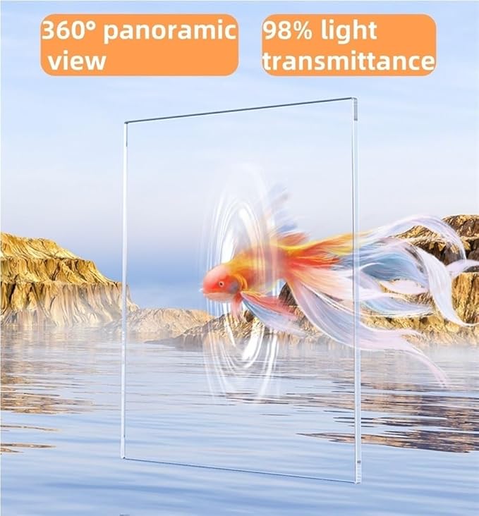 4 Gallon Fish Tank, Small Tabletop Fish Tank, Aquarium with Negative Pressure Tank, Fish Aquarium with Spotlight and Water Pump, Betta Fish Tank Starter Set(White,21.7x11.8x16.6in)