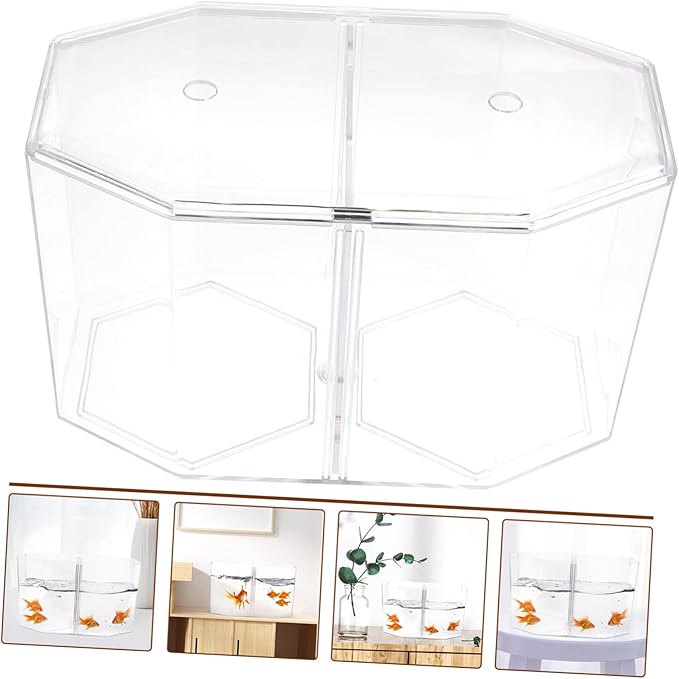 Toyvian Fish Breeding Tank Divider Isolation Box for Betta Shrimp Small -Transparency Safe Design Dual Compartment Aquarium Decor