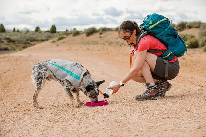 Ruffwear, Camp Flyer Dog Frisbee, Lightweight 8.7 in Flexible Flying Disc Dog Toy for Land Fetch, Soft on Teeth, Durable/High‑Visibility, Waterproof Finish, Doubles as Bowl, Red Sumac