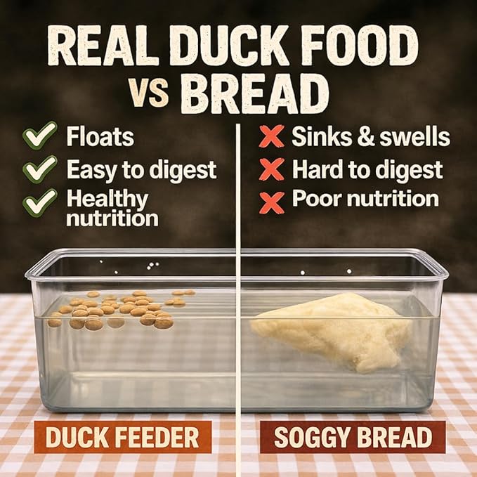 Duck Feeder Floating Duck Food Pellets for Ponds & Parks | Safe Feed for Ducks, Geese & Swans | Floats for Hours | with Niacin | Ditch The Bread, Feed The Revolution (5 lb)