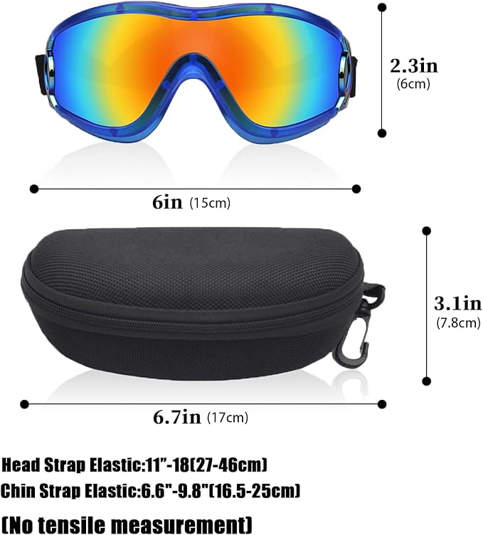 Dog Sunglasses Pet Goggles for Medium Large UV Protection Wind Protection Dust Protection Adjustable Strap Dog Glasses Suitable for Snow Beach Motorcycle