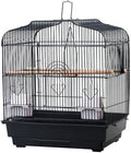 Small Bird Travel Cage,Portable Metal Bird Travel Cage with Handle,with 2 Stands, 2 Feeders and Wooden Perches,Birdcages for Small Parrots Lovebirds Canaries Cockatiels Conures