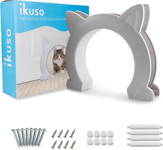 Indoor Cat Door, Cat Door for Interior Door, Pet Doors for Cat, Kitties and Kittens