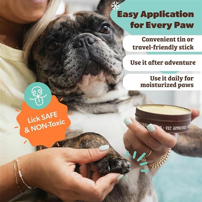 Natural Dog Company Paw Soother Balm & Wax - Dog Paw Balm & Moisturizer for Dry, Cracked Paw Pads, Helps Moisturize & Condition Winter-Worn Paws, Coconut Oil & Calendula, Daily Paws Care, 2 oz Tin