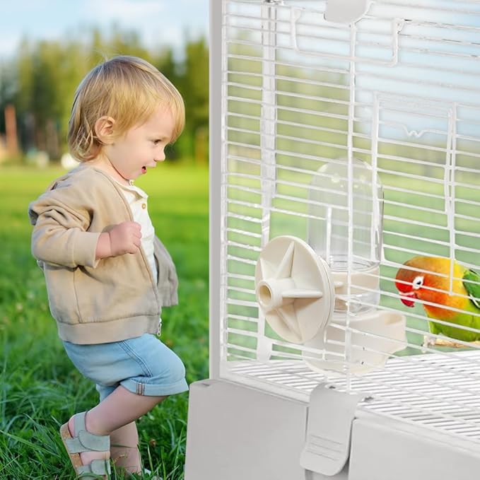 Automatic Pet Bird Water Feeder, Bird Water Dispenser for Cage, Bird Cage Suspended Automatic Water Dispenser, Bird Feeders for Parakeet Budgie Cockatiel Lovebirds Canary Finch (70ml)